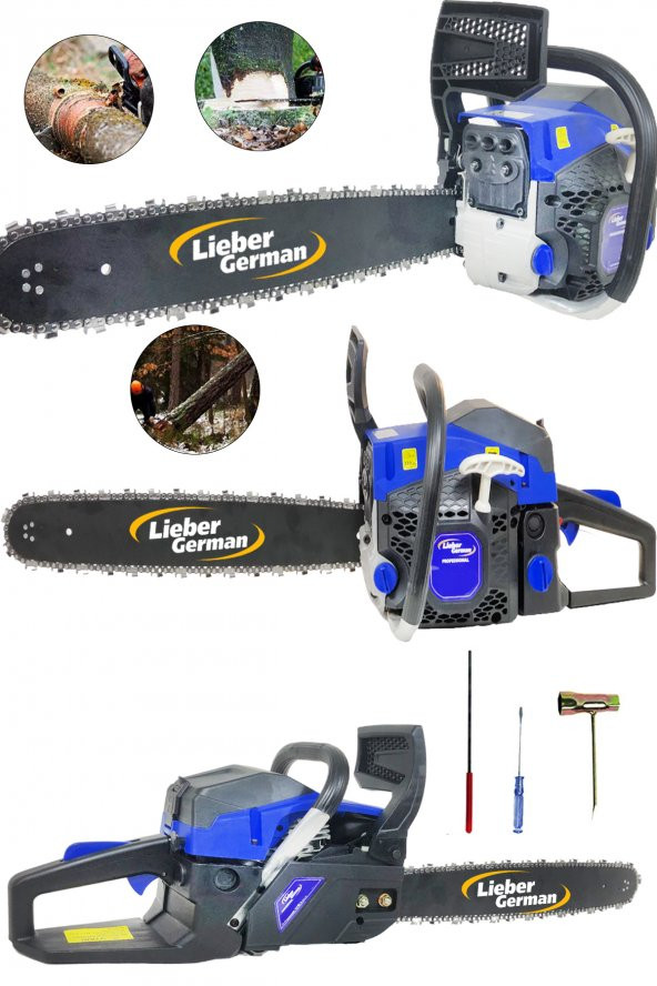 Lieber German Alman GTH5900 Tam Profesyonel 2.4 Hp 58 Cc Benzinli Odun Ağaç Kesim Bıçkı Motoru ürün görseli 1