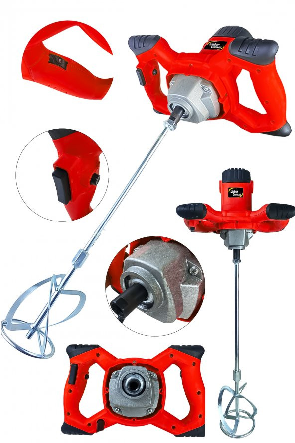 Lieber German Pro 1800 Watt Bakır Sargılı Devir Ayarlı Elektirikli Alçı Boya Ve Harç Karıştırıcı Mikser ürün görseli 1