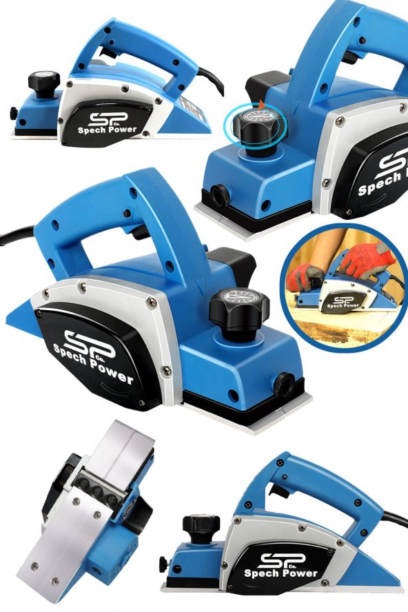 Spech Power American 1200 W Exclusive Platin Şanzuman Çift Bıçaklı Planya Kalınlık Makinası ürün görseli 1