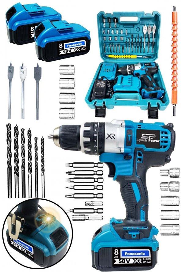 Spech Power 14.4 V 2 ah Bakır Sargı Metal Şanzuman 30 Parça Multi Set Hediyeli Çift Akülü Darbeli Matkap ürün görseli 1