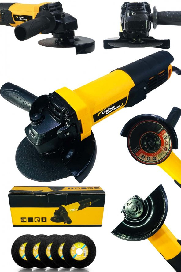 Lieber German 1500 Watt 115 Mm Tam Profesyonel Bakır Sargılı Sprel Taşlama Makinesi Avuç İçi Taşlama Makinesi ürün görseli 1