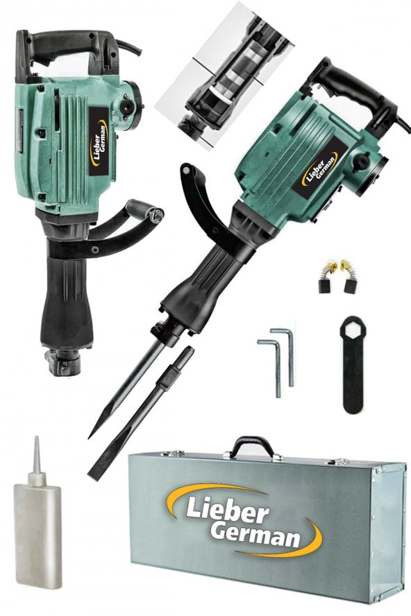 Lieber German Profesyonel 16 Kg 2400w Profesyonel 65 mm Büyük Tip Kırıcı Delici Keski Ve Murç Hediyeli ürün görseli 1