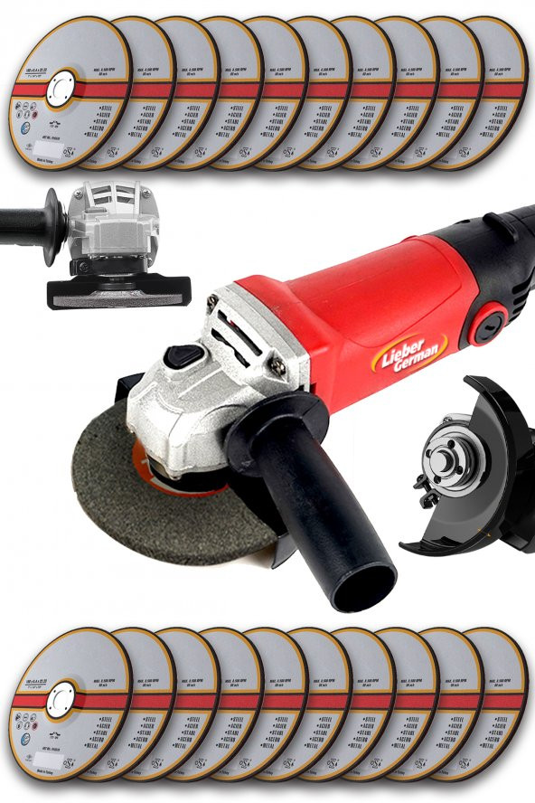 Lieber German Bakır Sargılı Devir Ayarlı 1500 W 115-125 Mm Spiral Avuç Içi Taşlama Makinası 20 Taş Hediyeli ürün görseli 1