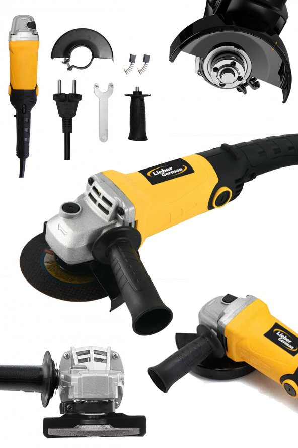 Lieber German Teknoloji Bakır Sargılı 1500 W 115 Mm Devir Ayarlı Spiral Avuç Içi Kesme Ve Taşlama Makinası ürün görseli 1