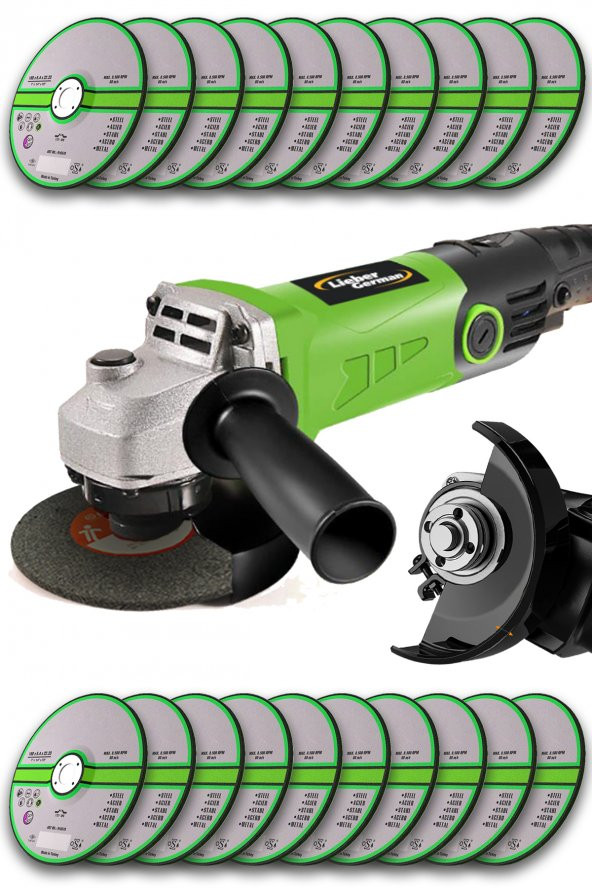 Lieber German Bakır Sargı Devir Ayarlı 1500 W 115-125 Mm Spiral Avuç İçi Taşlama Makinası 20 Taş Hediyeli ürün görseli 1