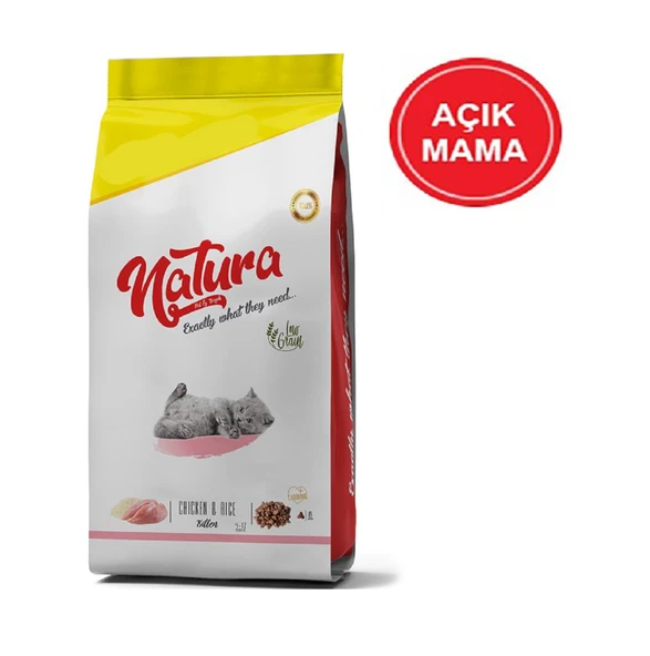 Natura Tavuklu Düşük Tahıllı Yavru Kedi Maması 1 Kg AÇIK ürün görseli 1