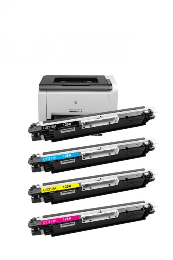 TKPrint HP 126A CE310A - Hp LaserJet Pro 100 MFP M175a  1 Set CMYK Muadil Toner ürün görseli 1