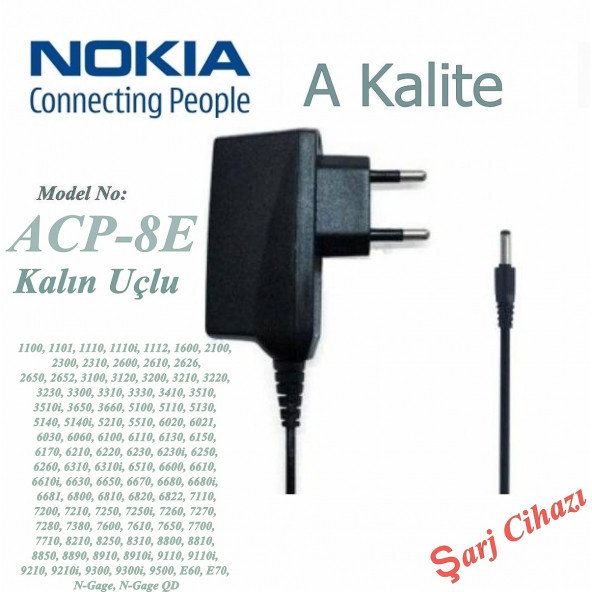 Nokia Kalın Uç Şarj Cihazı 3310 1100 1101 1110I 1112 6310 6230I ürün görseli 1