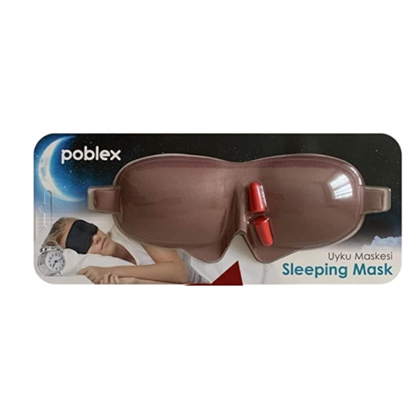 Poblex 3D Uyku Maskesi Siyah + Kulak Tıkacı ürün görseli 1