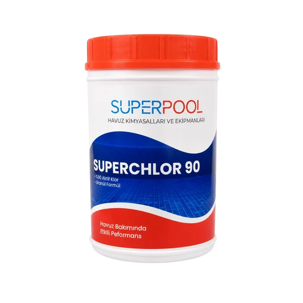 SPP Superpool Superchlor 90 Toz Klor 90 GR 1 KG Havuz Kimyasalı ürün görseli 1