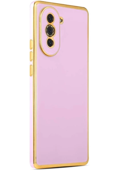 Huawei Nova 10 Pro Kılıf Kamera Korumalı Altın Kenar Tasarım Silikon ürün görseli 1