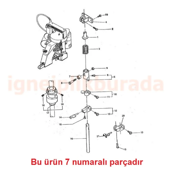 Fdm 243041 Çuval Ağzı Dikiş Makinesi Lüper Mili Üst Burcu ürün görseli 1