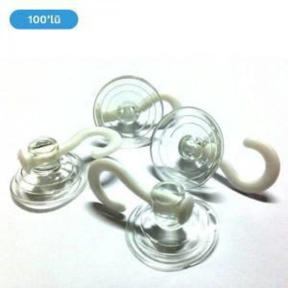 Vantuz Öpücük Vantuzlu Askı Öpücük Askı 100 Adet Cam Vantuzu Cap 4 cm ürün görseli 1