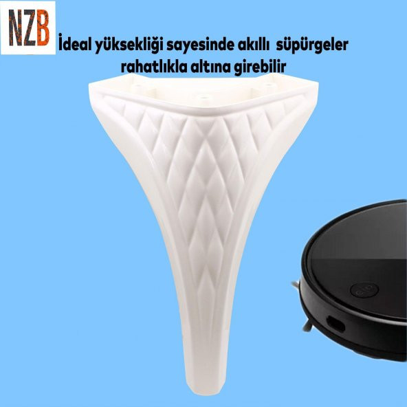 Lüks Mobilya Kanepe Sehpa TV Ünitesi Koltuk Puf Ayağı 20 cm Beyaz Baza Ayak ürün görseli 1