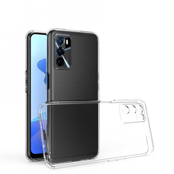 Oppo A16 Kılıf Lüx Kamera Korumalı Şeffaf Silikon Kılıf ürün görseli 1