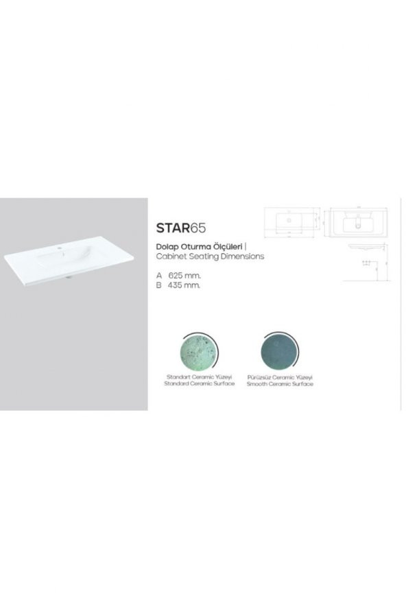 KAREN BANYO STAR 65 LAVABO - Resim 3
