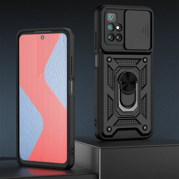 Xiaomi Redmi Note 11 Kılıf Pars Lens Yüzüklü Silikon Kılıf ürün görseli 1
