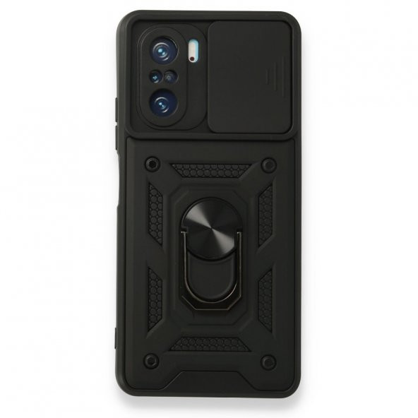 Xiaomi Redmi K40 Kılıf Pars Lens Yüzüklü Standlı Silikon Kılıf ürün görseli 1