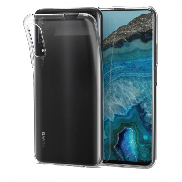 Huawei Y9S Kılıf Lüx Kamera Korumalı Şeffaf Silikon Kılıf ürün görseli 1