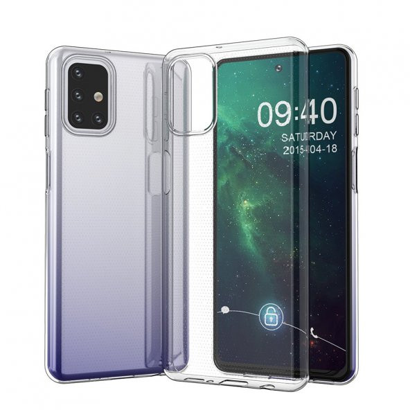 Samsung Galaxy M31S Kılıf Lüx Şeffaf Silikon Kılıf ürün görseli 1
