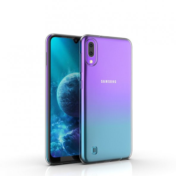 Samsung Galaxy M10 Kılıf Lüx Kamera Korumalı Şeffaf Silikon Kılıf ürün görseli 1