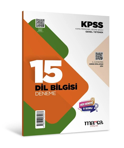 Marka 2026 KPSS Dil Bilgisi 15x8 Deneme Video Çözümlü Marka Yayınları ürün görseli 1