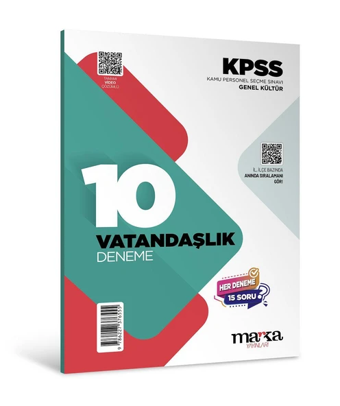 Marka 2026 KPSS Vatandaşlık 10 Deneme Çözümlü Marka Yayınları ürün görseli 1