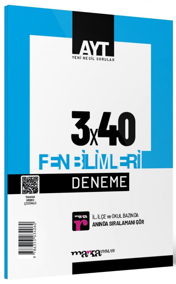 Marka Yayınları AYT Fen Bilimleri 3x40 Deneme ürün görseli 1