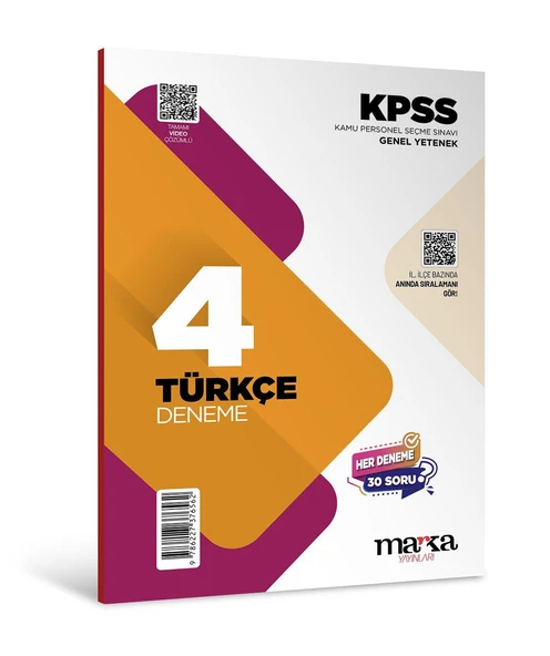 Marka 2026 KPSS Türkçe 4x30 Deneme Video Çözümlü Marka Yayınları ürün görseli 1