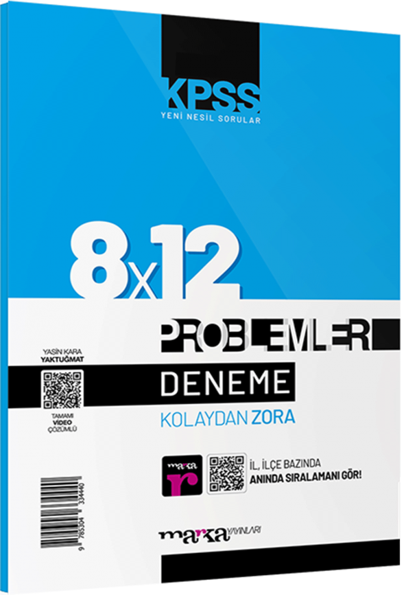 Marka Yayınları KPSS Yeni Nesil 8x12 Tamamı Video Çözümlü Problemler Deneme ürün görseli 1
