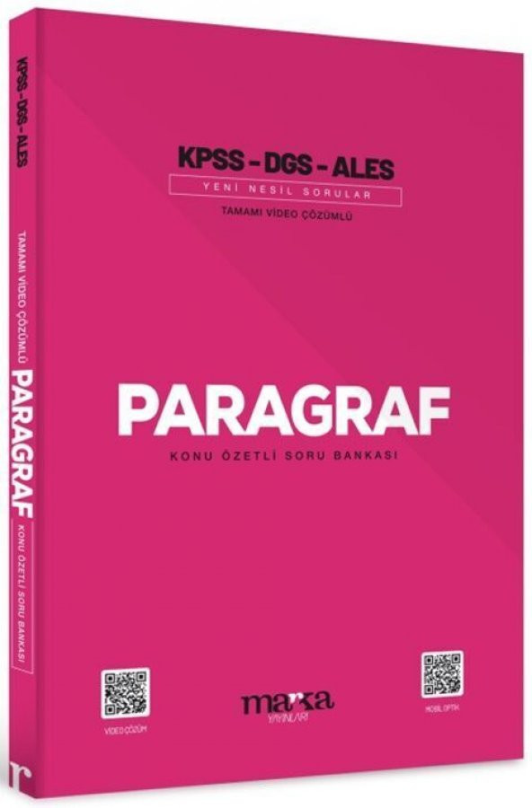 Marka Yayınları 2023 KPSS DGS ALES PARAGRAF Konu Özetli Yeni Nesil Soru Bankası Tamamı Video Çözümlü ürün görseli 1
