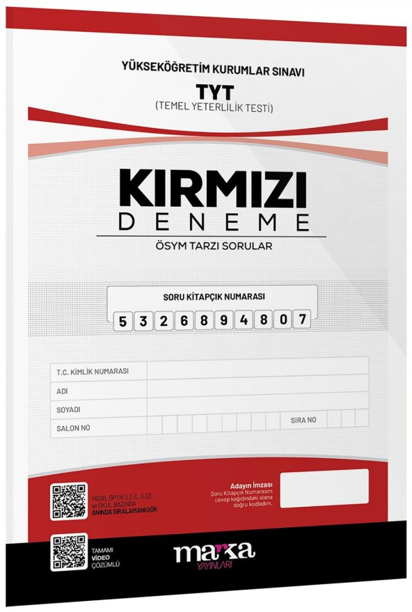 Marka Yayınları TYT Yeni Nesil Kırmızı Deneme Tamamı Video Çözümlü ürün görseli 1