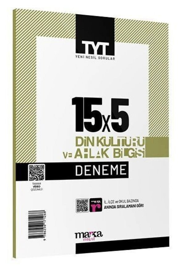 Marka Yayınları TYT Din Kültürü ve Ahlak Bilgisi 15 x 5 Deneme ürün görseli 1