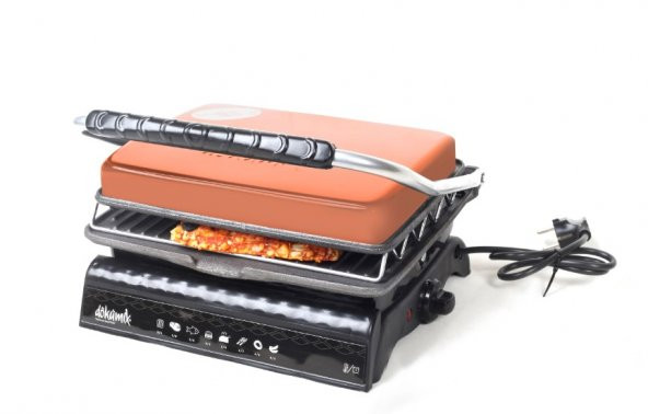 Dökümix Ultra Plus Organik Demirdöküm Izgara&Tost Makinası Rosegold Izgara Aparatlı,Fırçalı,Yağdanlık ürün görseli 1