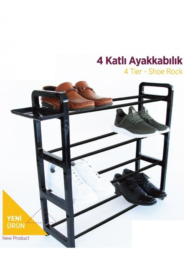 4 lü  Modern Tasarım Ayakkabılık Demonte - Resim 3
