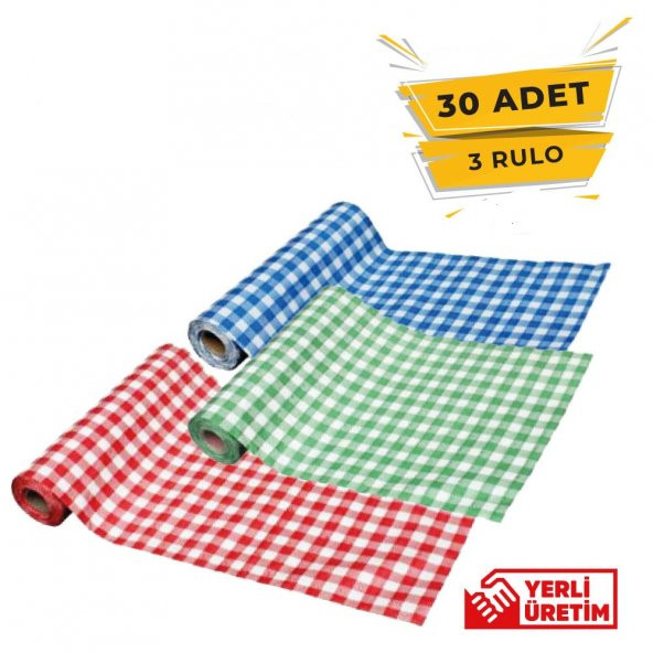 Tek Kullanımlık Masa ,Aktivite ve Piknik Örtüsü 3’lü Rulo 100x120 Pötükare Desenli ürün görseli 1