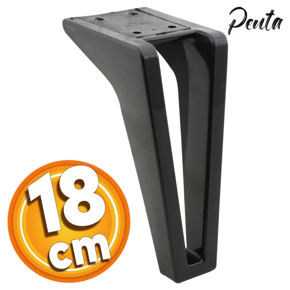Penta Lüks Mobilya Kanepe Tv Ünitesi Koltuk Ayağı 18 Cm Siyah Konsol Ayakları ürün görseli 1