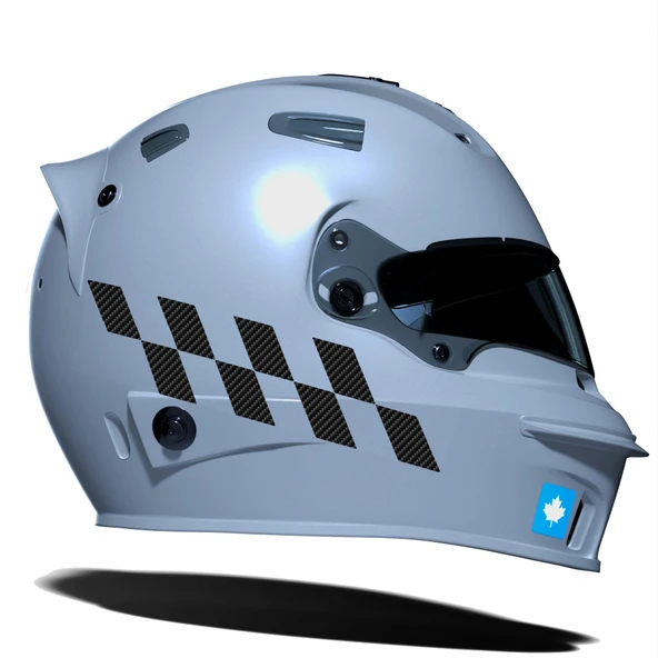 Siyah Karbon Fiber Dokulu Damalı Kask Motosiklet Sticker Takımı Çınar Extreme ürün görseli 1