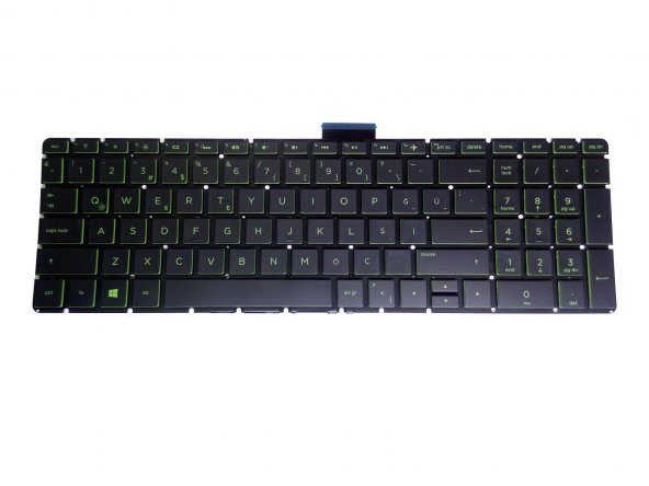 Hp 15s-eq1015nt (3L277EA) Klavyesi (Siyah TR) Yeşil ışıklı ürün görseli 1