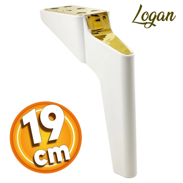 Logan Lüks Mobilya Kanepe Tv Ünitesi Konsol Koltuk Ayağı 19 Cm Beyaz Gold Ayakları ürün görseli 1