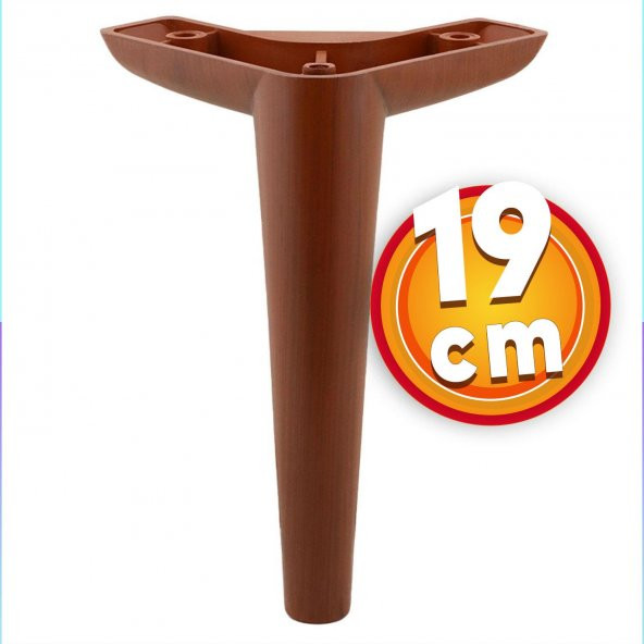 Lüks Mobilya Kanepe Sehpa TV Ünitesi Koltuk Ayağı 19 cm Ahşap Desenli Kahve Baza Ayak ürün görseli 1