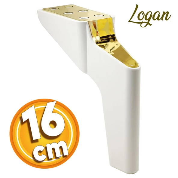 Logan Lüks Mobilya Kanepe Sehpa Tv Ünitesi Koltuk Ayağı 16 Cm Beyaz Gold Baza Ayakları ürün görseli 1