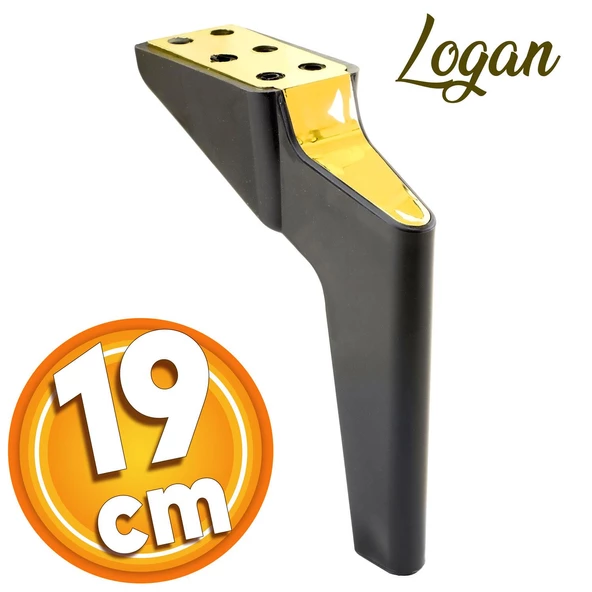 Logan Lüks Mobilya Kanepe Tv Ünitesi Konsol Koltuk Ayağı 19 Cm Siyah Gold Ayakları ürün görseli 1