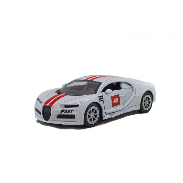 Oyuncak Araba Metal Bugatti Çek Bırak 12 Cm Beyaz ürün görseli 1