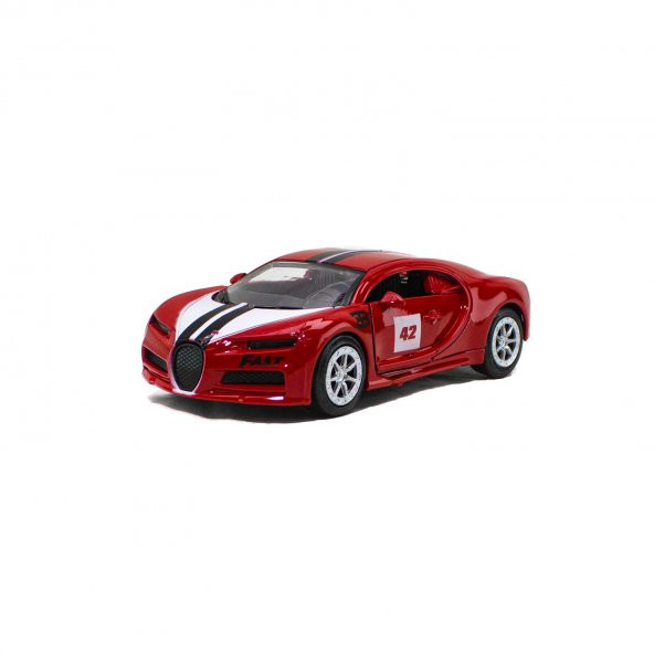 Oyuncak Araba Metal Bugatti Çek Bırak 12 Cm Kırmızı ürün görseli 1