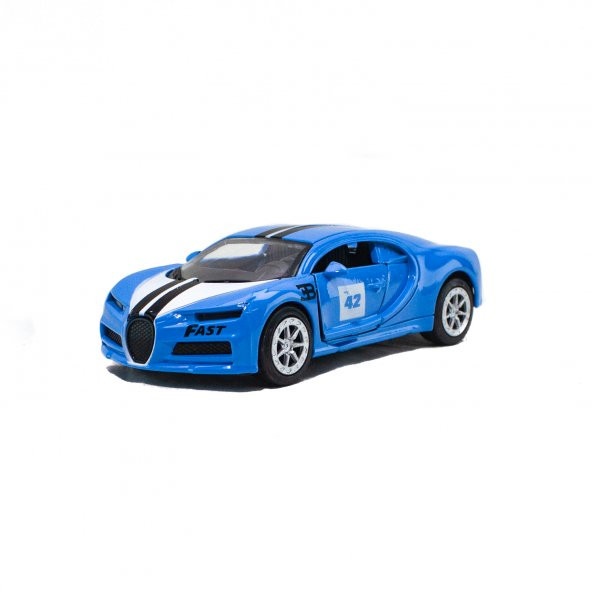 Oyuncak Araba Metal Bugatti Çek Bırak 12 Cm Mavi ürün görseli 1