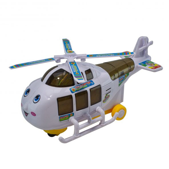 Oyuncak Helikopter Işıklı Sesli Beyaz Sevimli Helikopter 23 CM ürün görseli 1