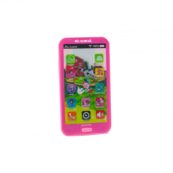Oyuncak Cep Telefonu Pembe Işıklı Sesli Türkçe ürün görseli 1