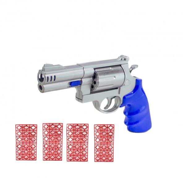 Oyuncak Kapsül Tabanca Metal Gümüş 20 CM 72 Adet Kapsül ürün görseli 1
