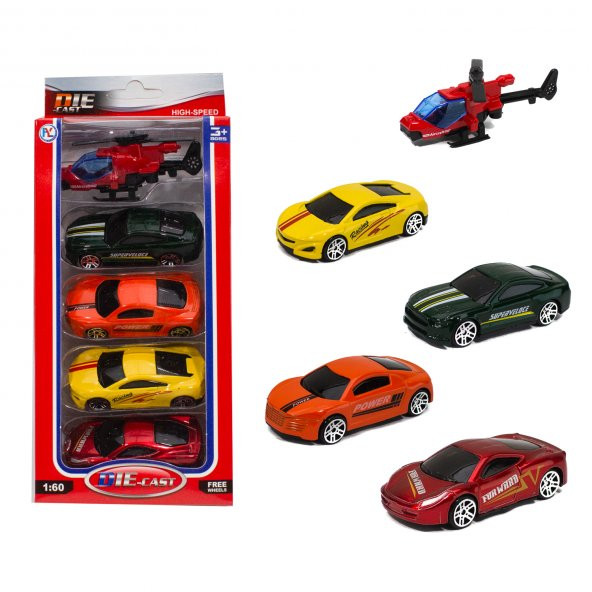 1:60 Ölçek Metal Model Arabalar 5Li Set 7 Cm ürün görseli 1